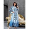 Middle East Cross Border Women Clothes Dubai Robe Leopard Print Print Beads Hot Drilling Arab Length Plus Size Dresses Dress