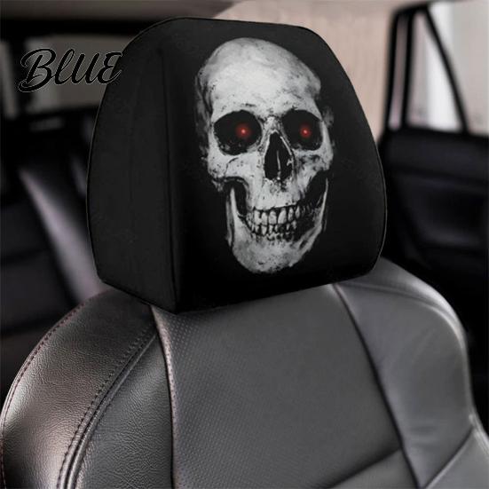 Removable Headrest Cover Ghost Face Car Covers Scary Seat Adjustable Protector Universal Stretchy Accessory for Most Cars