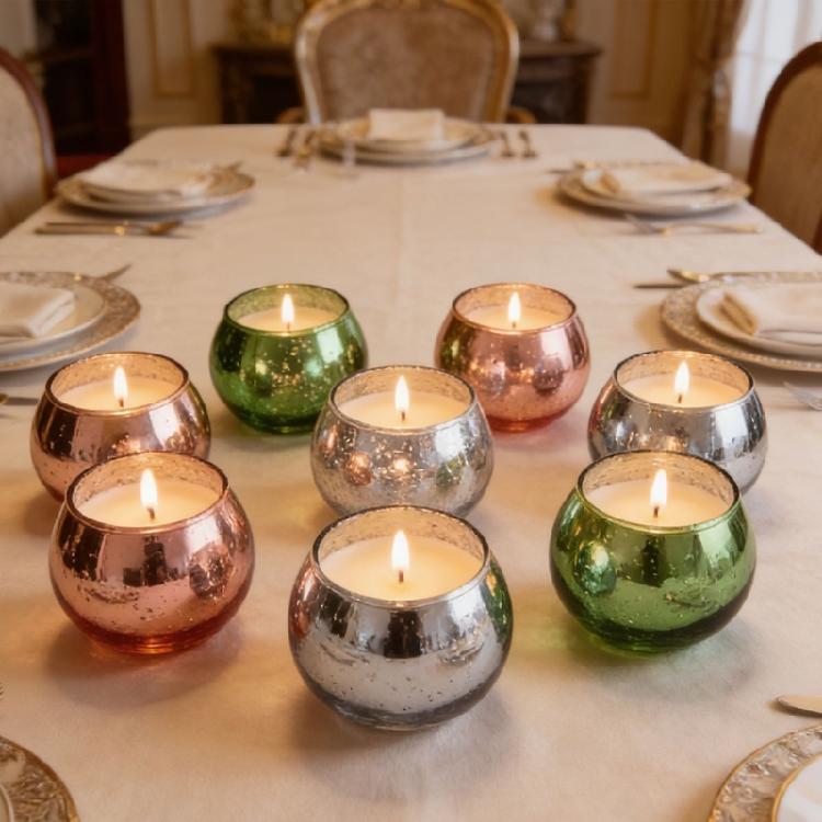 Glass Votive Candle Holders for Tealight Glass Tealight Candle Holders,Diwali Christmas Table Centerpiece Decors Gift