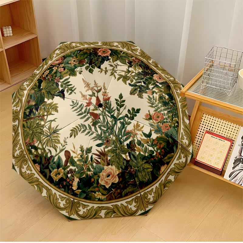 

Elegant Floral Medallion (1) Theme Automatic Umbrella Compact 8-Rib Design Sturdy Construction Durable Everyday Carry Umbrella Stylish Accessory