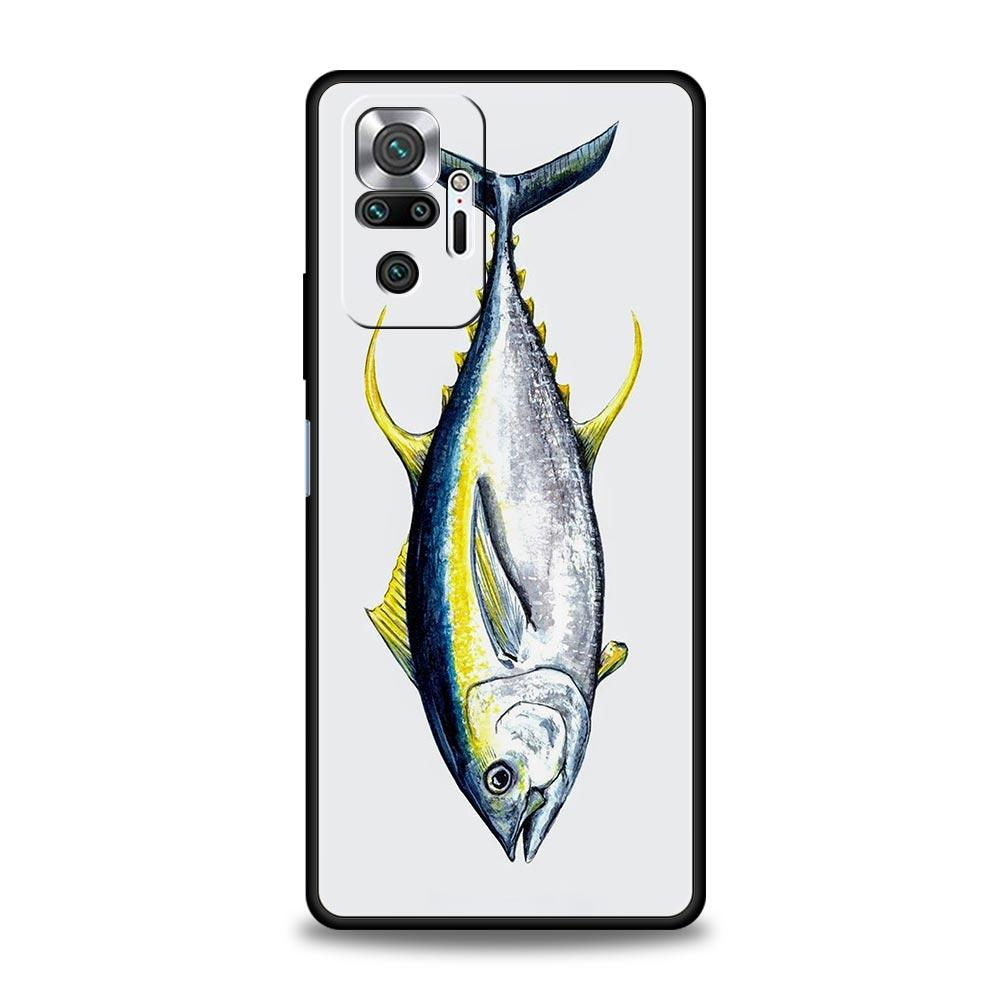 

Чехол для телефона для Xiaomi Redmi Note 14 13 12 5G 11 10 Pro Plus 4G 9S 9 14C 13C 12C 10C 9C 9A Мягкий ТПУ Чехол Синий Тунец Redmi Note 13ProPlus