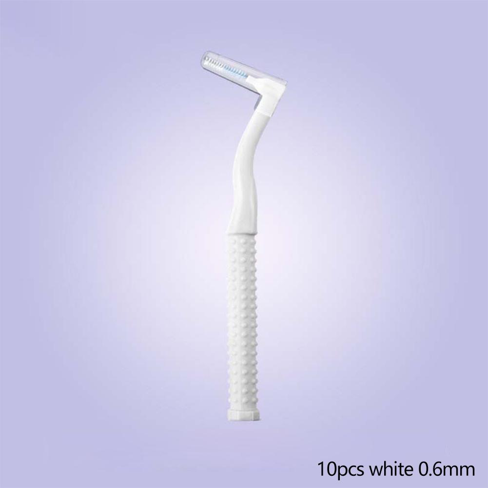 

10 шт. L-подібна міжзубна щітка дріт ортодонтична міжзубна щітка м яка щетина карієс догляд за порожниною рота гігієнічний інструмент 0.6mm білий