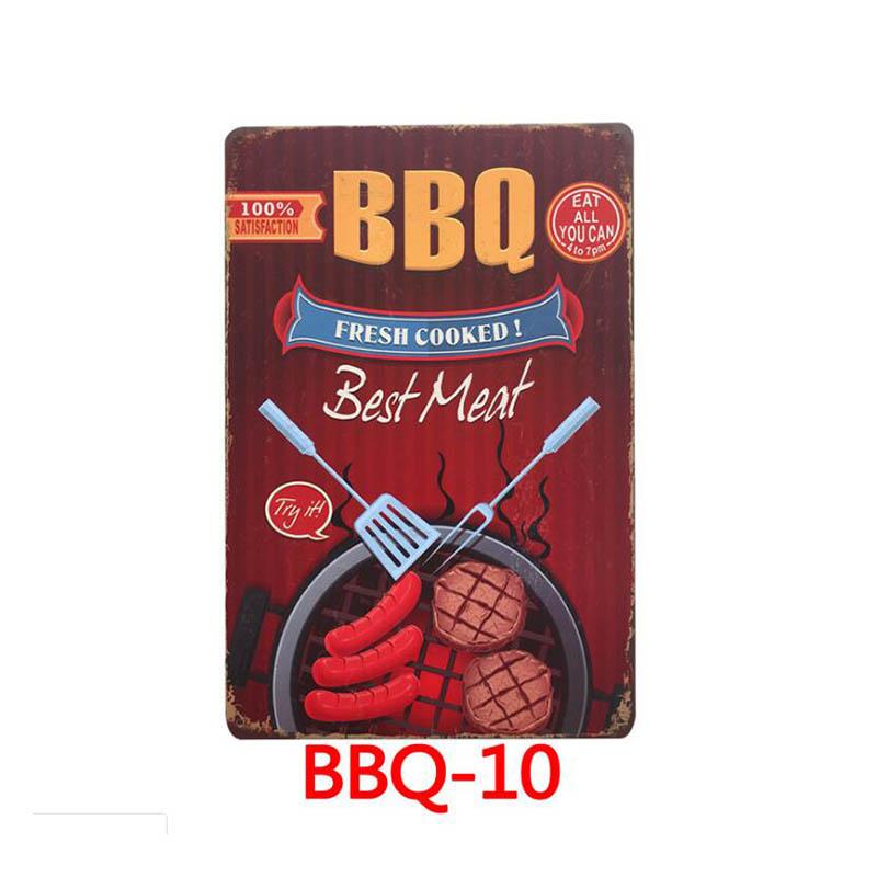 Fresh BBQ Plaque Metal Vintage Tin Sign Pin Up Shabby Chic Decor Metal Signs Vintage Bar Decoration Metal Poster Pub Metal Plate