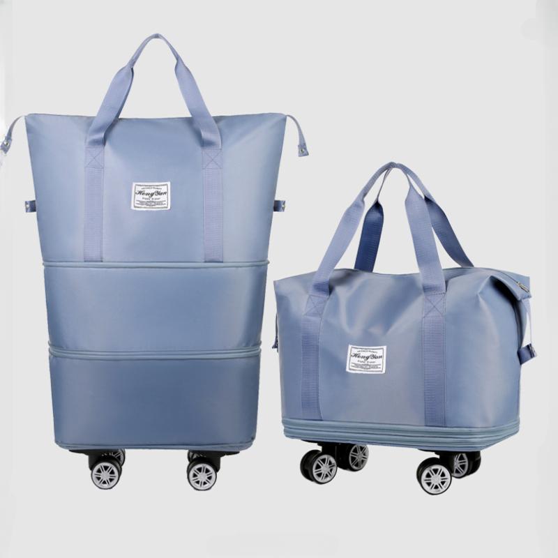 Abnehmbare, tragbare Gepäcktasche mit Universalrädern, Aufbewahrungstasche mit hoher Kapazität zur Trennung von Trocken- und Nassflüssigkeit, erweiterbare Reisetasche für Geschäftsreisen, Sport- und Fitnesstasche