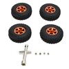 4Pcs RC Tires Set Aluminum Alloy Rubber Screw Nut Small Cross Sleeve RC Accessories for Axial Scx24 1 24 RC Car Orange