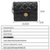 Women's Genuine Lambskin Camellia Coin Purse: Diamond Stitch, Multi-Card Slots, Small Retro Wallet