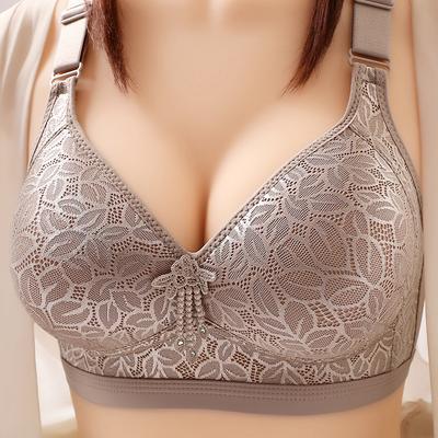 Plus Size Wireless Comfortable Breathable Adjustable Bra for Larger Busts - Slimming Side Panels with Gathering Effect - Large Cup Sizes