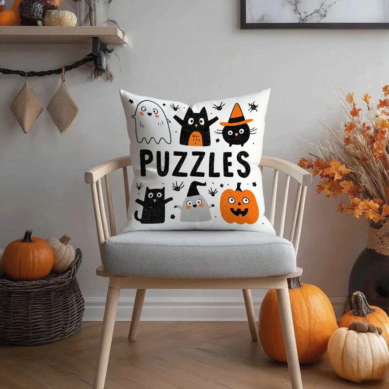 

Halloween-themed Pillowcases with Fun PrintsSuitable for sofa car bedroom decorative cushion cover pillow cover 16x16Inch