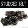 WING LEATHER Italian Leather Casual Belt, Genuine Leather, Cowhide, Studs, Men's, Black, White, Dark Brown, Red, 40mm, Distressed Finish, GTC004BK