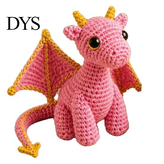 Crochet Dragon Doll with Card, Emotional Support Handmade Decor, Mini Decor Knitting Ornament, Inspirational Gifts for Family Friends Toy