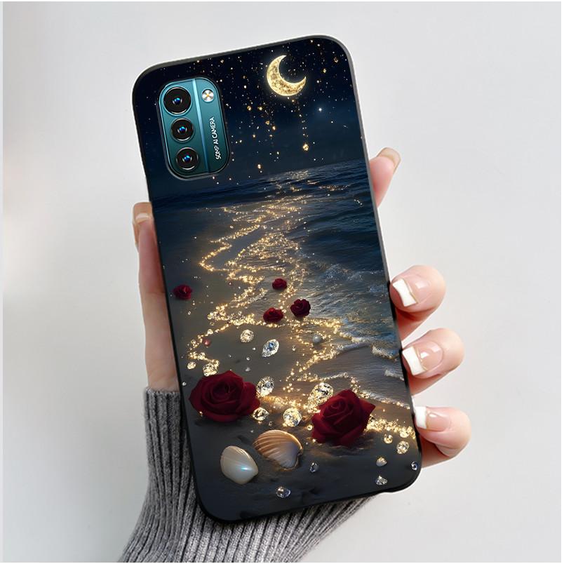 For Nokia G21 G11 Plus Case Cute Love Rabbit Cartoon Black TPU Silicone Soft Cover For NokiaG21 G 11 G11Plus Bumper Phone Case
