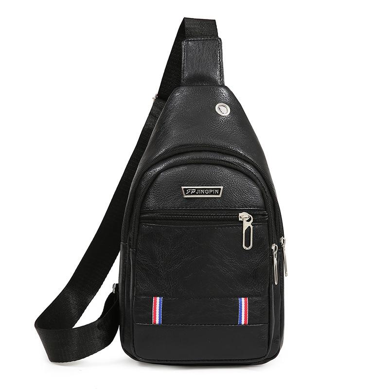PU Brystveske Herre Brystveske Messenger Bag Fritid Sport Vanntett Utendørs Koreansk Versjon av Trenden med Herre Messenger Bag.