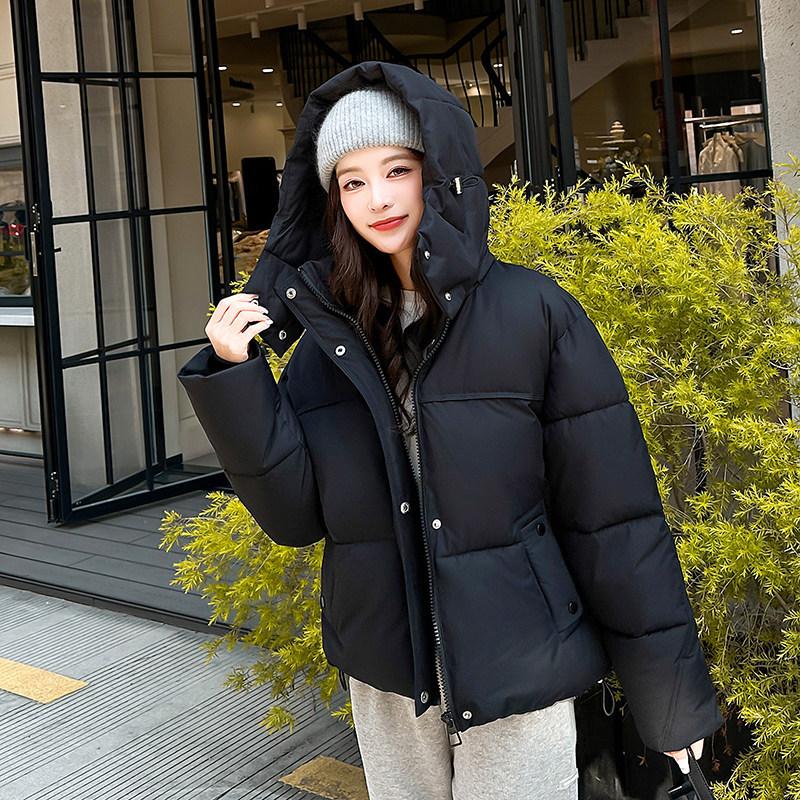 Padded-on women's short hooded new pink casual padded jacket small bread jacket jacket