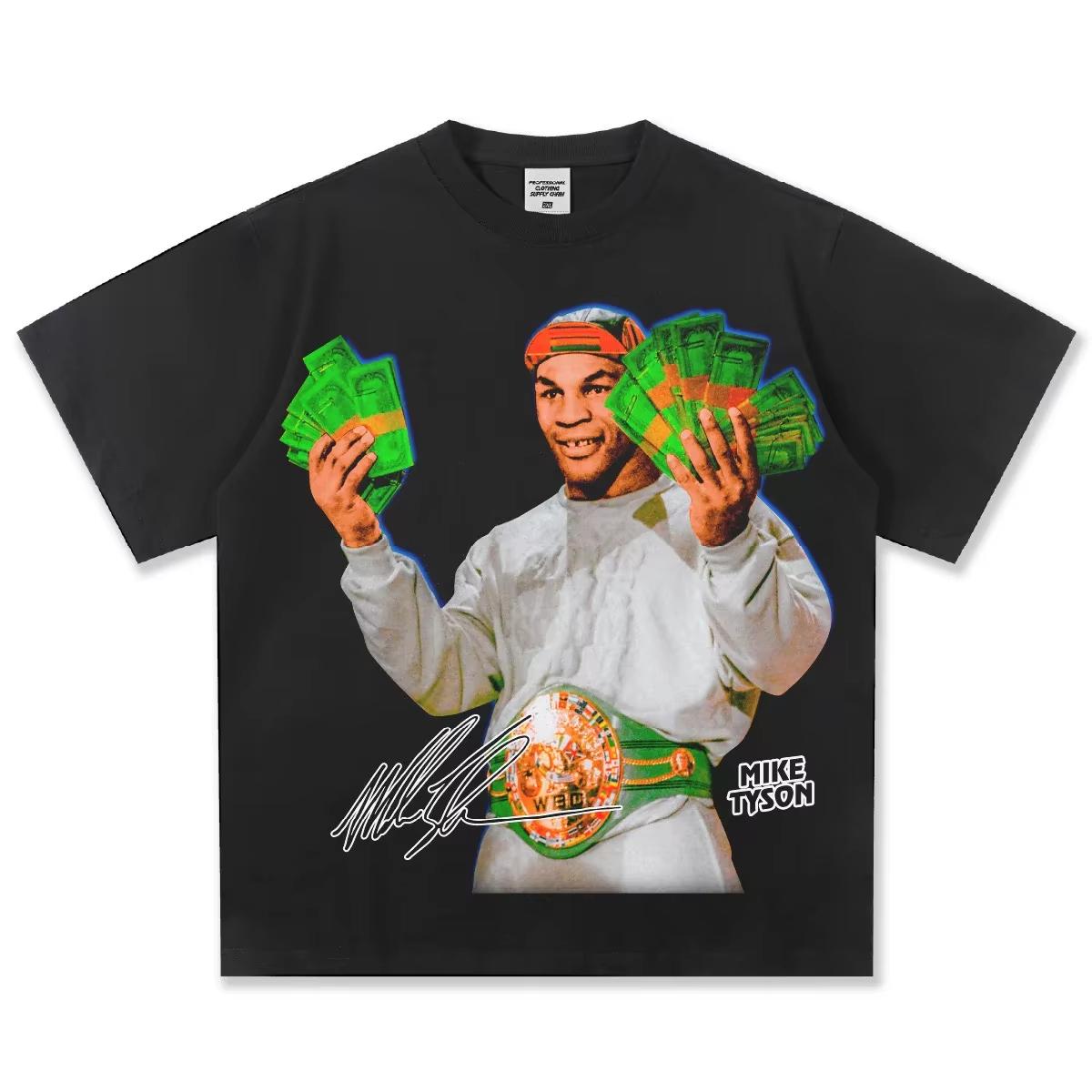 2026Unisexs Mike Tyson Money Print Graphic TShirt 100 Cotton Vintage Boxing Icon Print Breathable Daily Casual Apparel L