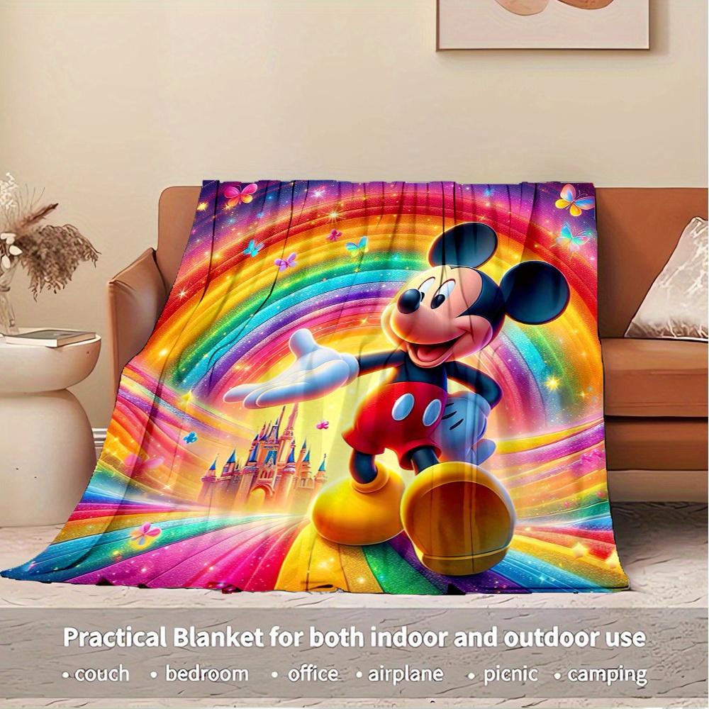 1 pc Flannel Mickey Mouse Rainbow Butterfly Bedding Throw Blanket Sofa Cover Gift Home Decoration Adults Warm Plush Coverlet 3D Printed Comf