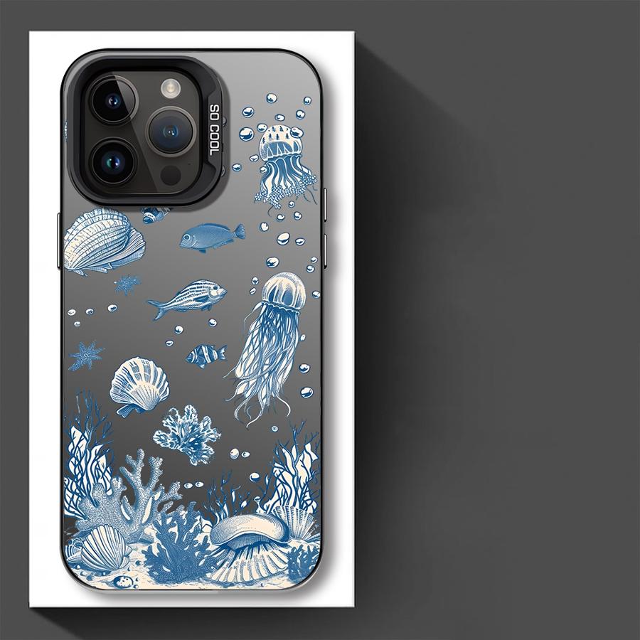 Colorful Silver Marine Organisms Phone Cover Case for iPhone 17 Pro Max 13 11 Air 14 Plus 16 15 12 Pro