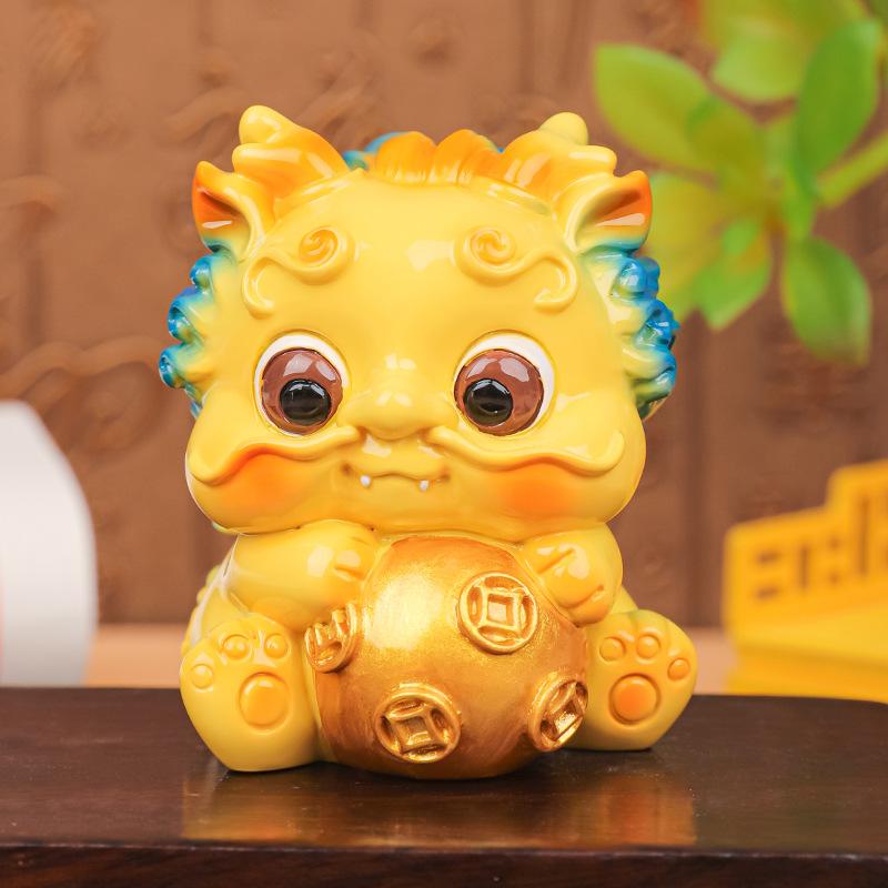 Creative New Lovely Pixiu Design Resin Crafts Ornaments Cute Craft Gifts Home Car and New Year Decorative Desktop Ornaments Gift