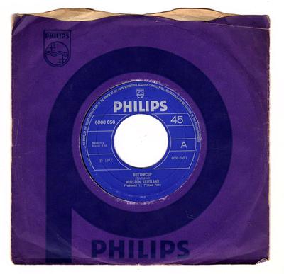 7-tums skiva WINSTON SCOTLAND / RONALD WILSON, T - Butter Cup / I Care 6000050 Philips 1972 Storbritannien Reggae, Ska & Dub Begagnad