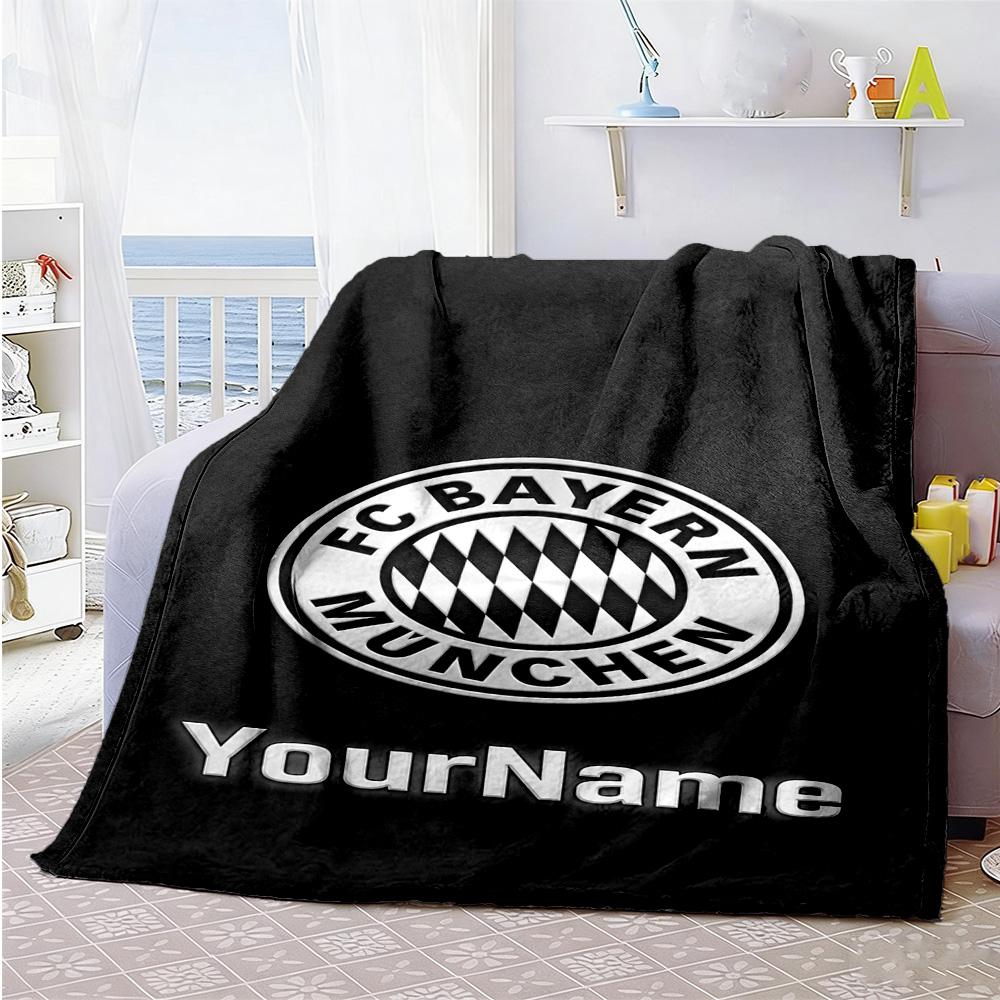 Fc Bayern München 7 Customize Your Name Blanket Gift Customizable Blanket Soft & Cozy Suitable for Seaside Bed Sofa Livingroom All-Season Use