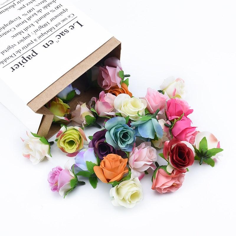 20pcs Artificial Plants Decorative Flowers Brooch Bride Wrist Diy Christmas Decorations for Home Cheap Artificial Flowers
