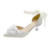 Fashion White Bridal Shoe Wedding Shoes for Women Luxury Designer Mary Jane Elegant Woman Heeled Shoes Designer Heels Y2k Style Shoes