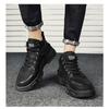 High-top Men's Workwear Style Outdoor Hiking Winter Fleece-lined Cotton Shoes, Safety Work Martin Boots.