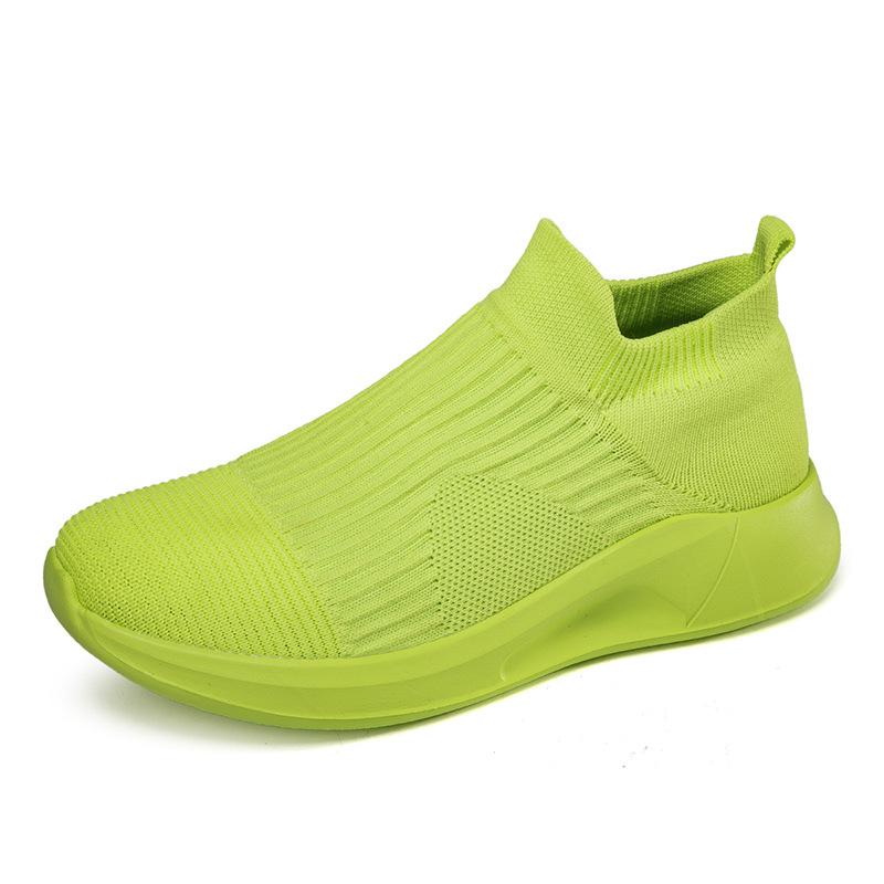 Fashion Pink Socks Shoes for Women Breathable Knit Sneakers Slip On Lightweight Mesh Flat Shoes Spring Summer Fashion Walking Women Shoe