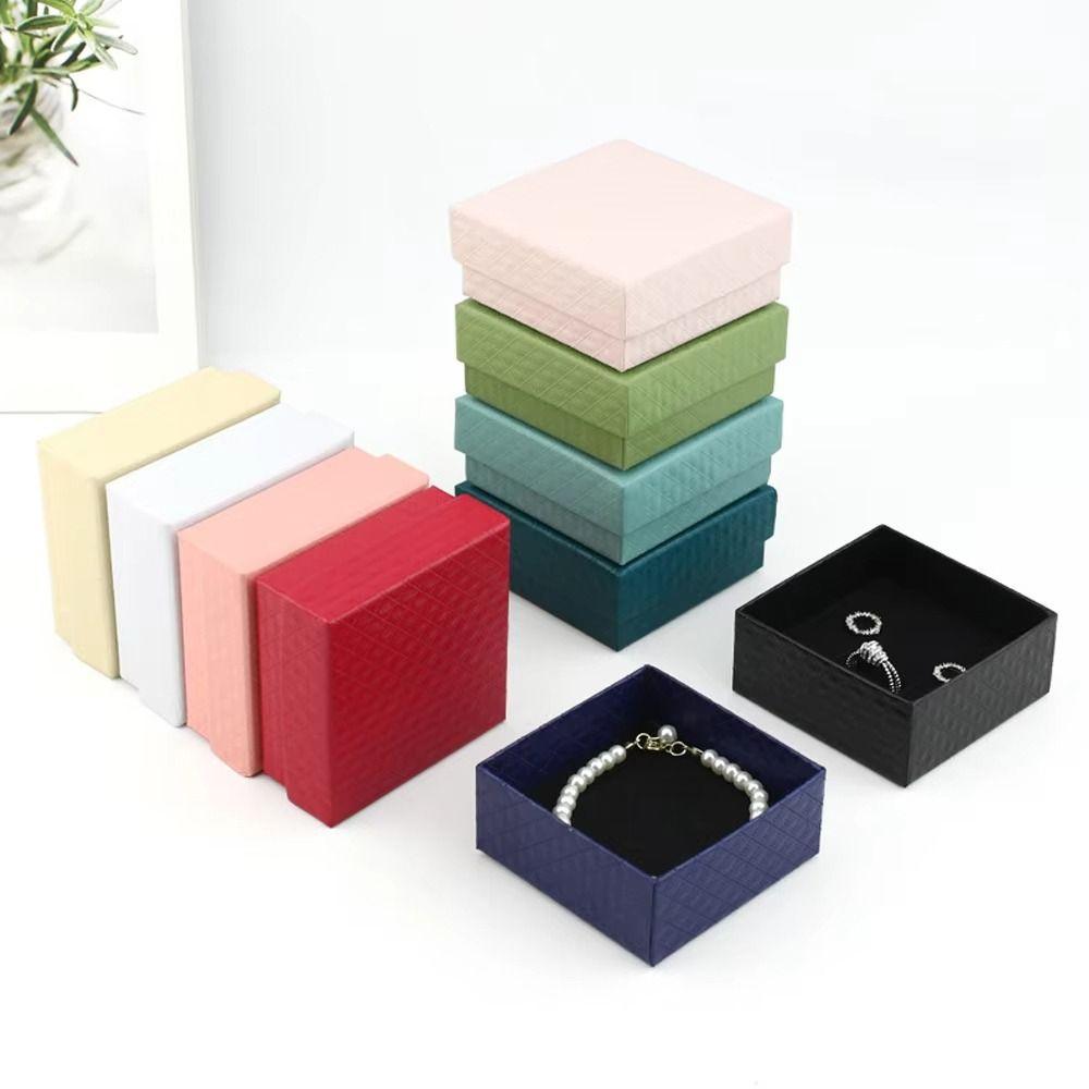 6Pcs Sponge Case Jewelry Gift Box Paper Jewelry Display Box High Quality Ring Box Wedding Favors