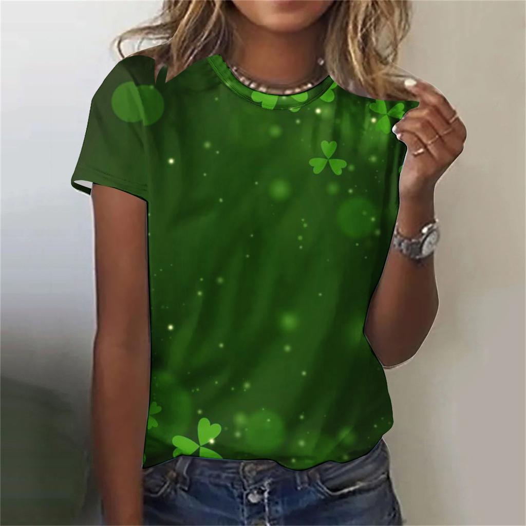 Women's T-shirt 3D Pattern Printed Casual Short Sleeved O-Neck Top Fashionable Street Women's Clothing