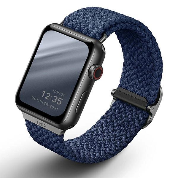 Uniq Pasek Aspen Apple Watch 40/38/41Mmseries 1/2/3/4/5/6/7/8/9/Se/Se2 Braided Niebieski/Oxford Blue