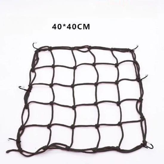Elastic Motorcycle Luggage Net - Helmet/Tank/Pocket Fixing, 30cm/40cm Sizes, Bike Cargo Rope Strap