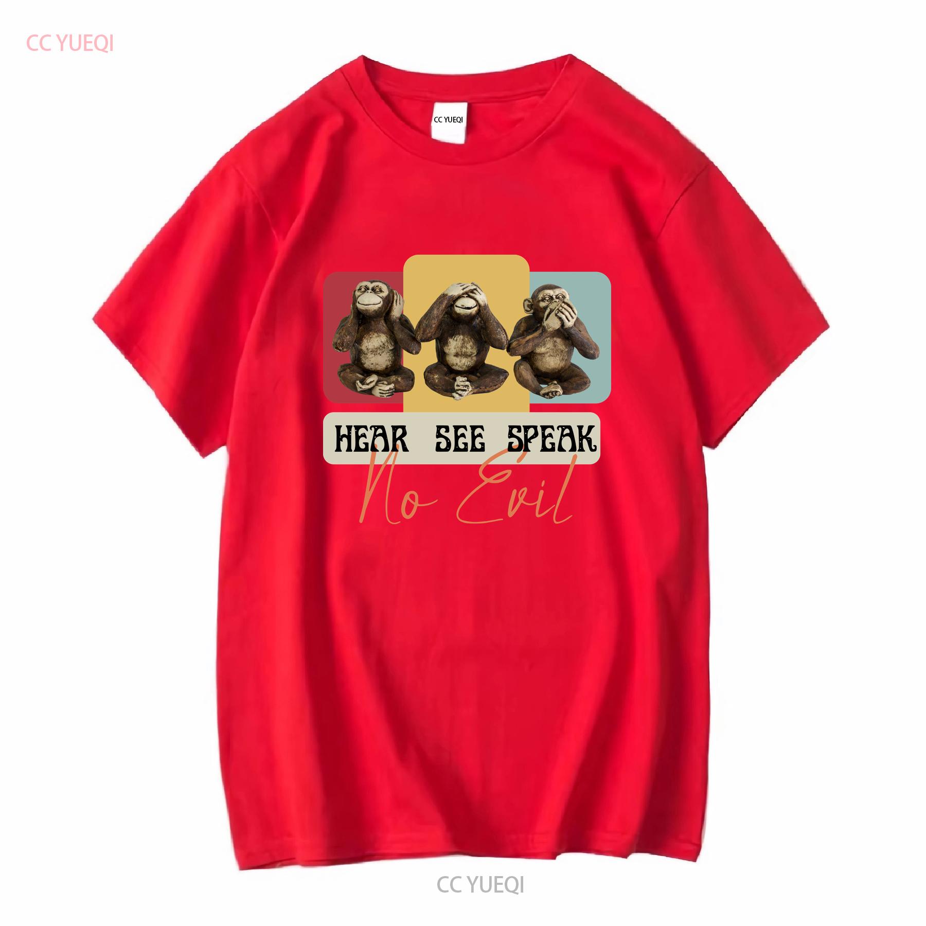 Hear See Speak No Evil T Shirt Monkey Three wise monkeys Ancient Japanese Proverb long or short sleeves vintage Washed Slightly S