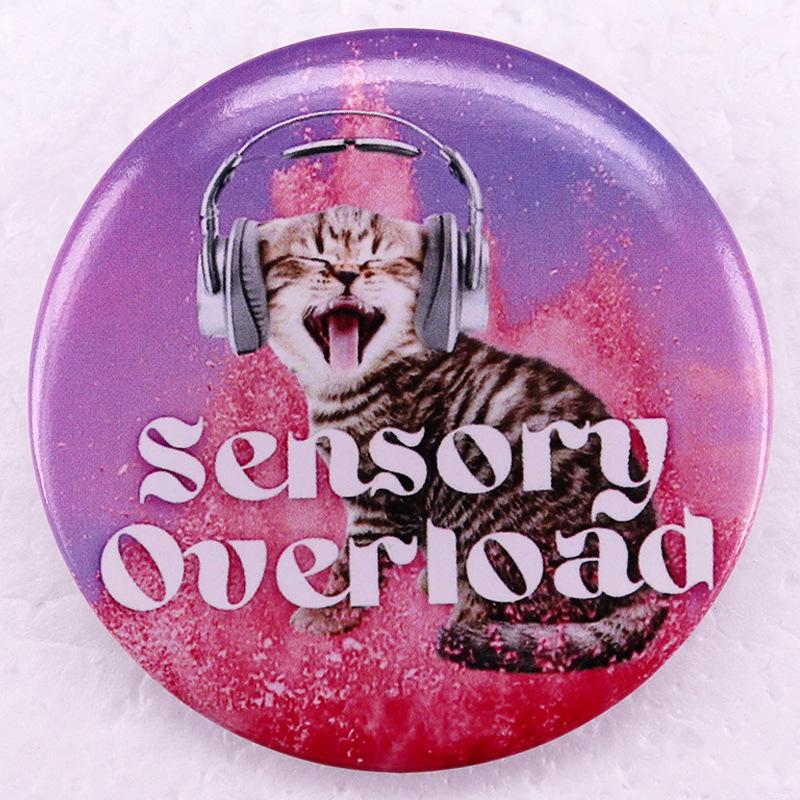 Autism Awareness Sensory Cat Lover Brooch
