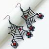 Rhinestone Halloween Earrings Punk Spider Pendant Earrings Aesthetic Spider Web Earrings  Party