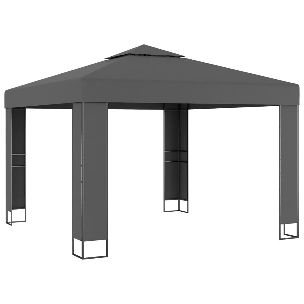 Gazebo with Double Roof 3 X 3 M Anthracite