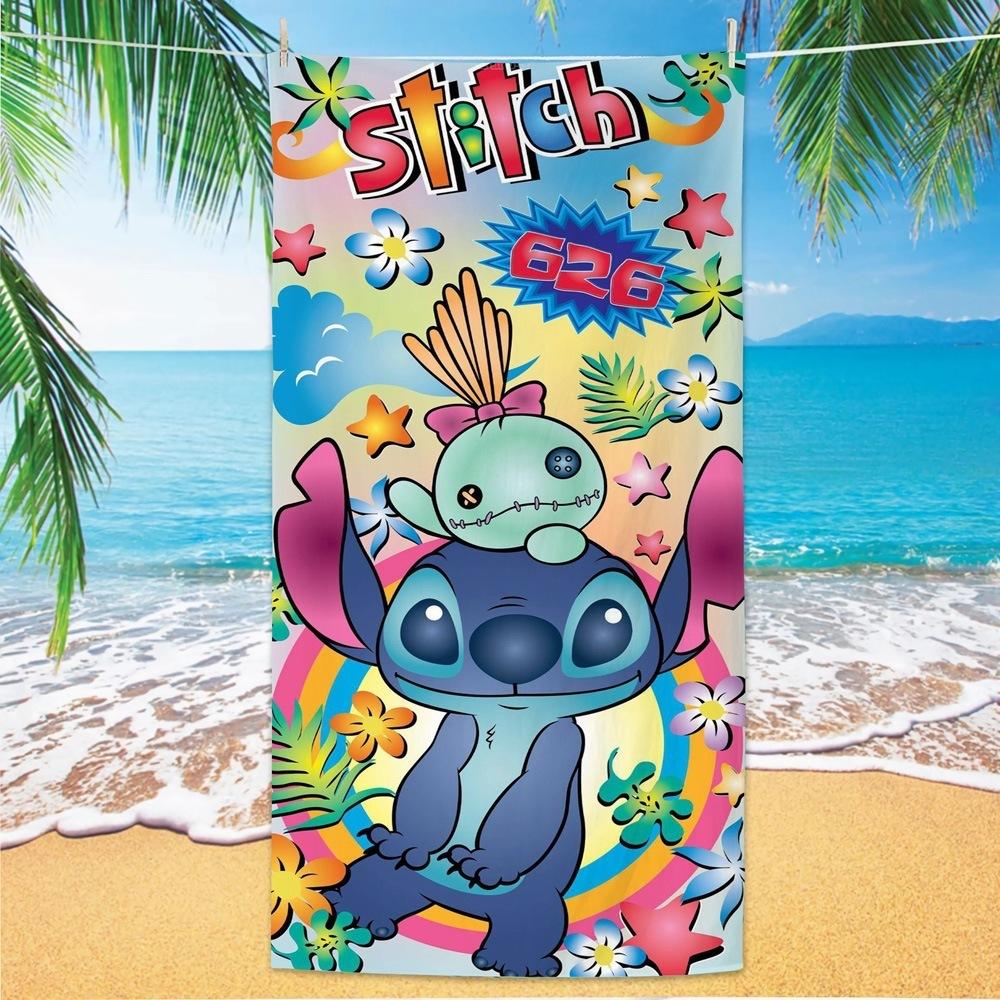 Western Anime Pattern Soft Thick Microfiber Large Towel For Children Beach Swimming
