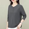 Autumn New Style Button-Down T-Shirt for Women Plus Size Casual Fashion Loose Fit Slimming Top