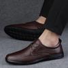 Herren Business Casual Lederschuhe aus Rindsleder, bequem, explosiv, klassische Dad-Schuhe, Übergröße, Freizeitschuhe für Herren