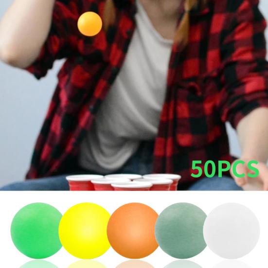 50Pcs/Pack 40mm Ping-Pong Ball Frosted Portable Bright Color Rust Resistant Table Tennis Ball for Practice