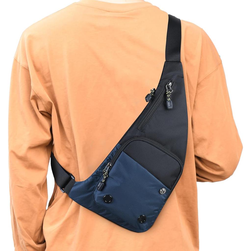 Voděodolná taška přes rameno, crossbody taška pro muže, tenký batoh na hrudník, pánská kabelka, malá taška přes rameno na cestování, turistiku