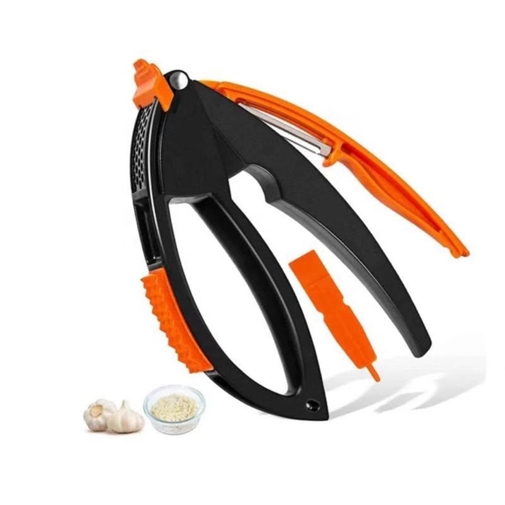 Garlic Press, Garlic Masher, Vegetable and Fruit Peeler, Meat Flosser