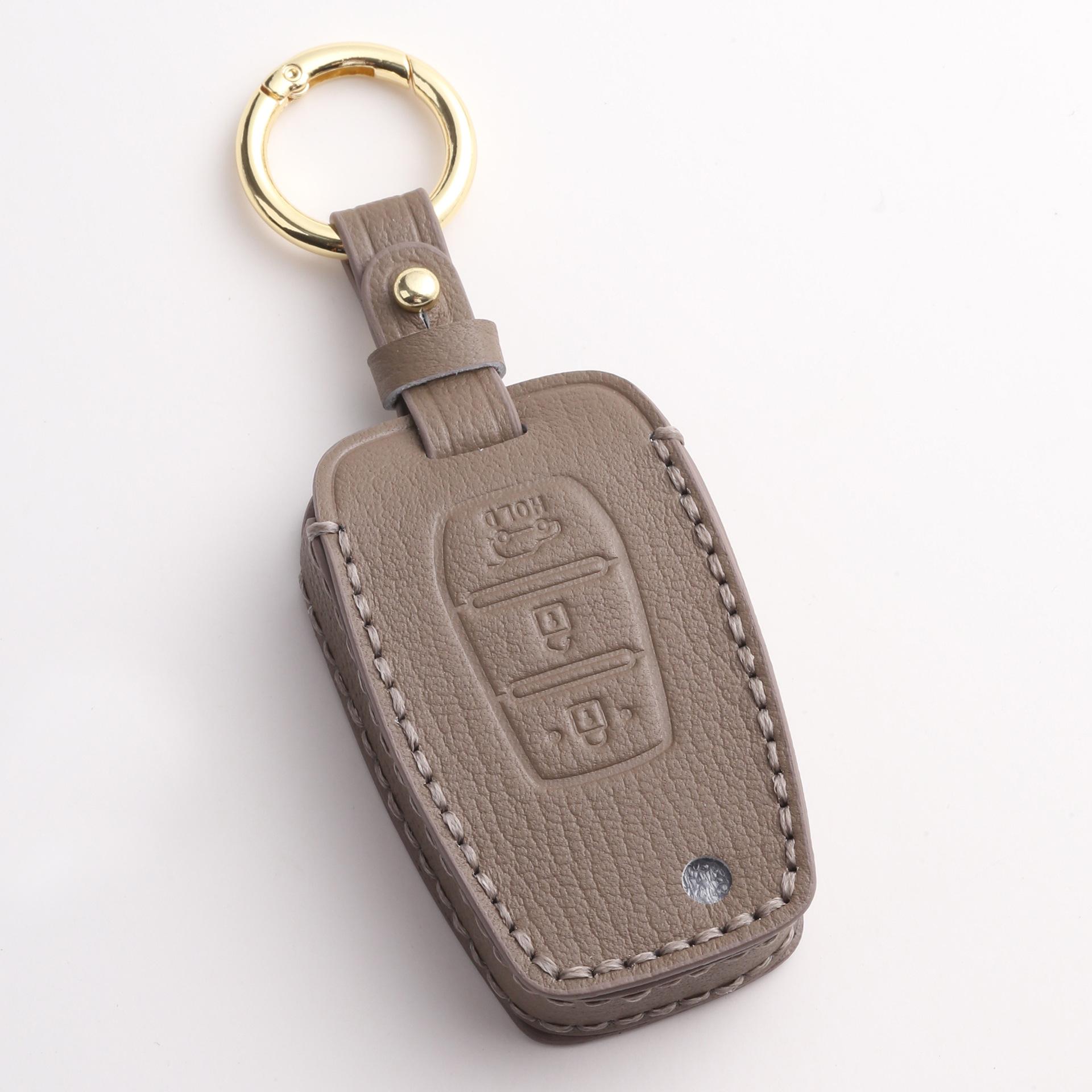 

Customized for South Korea Ssangyong key cover Tivira Rest car leather protection case buckle high-end коричневый