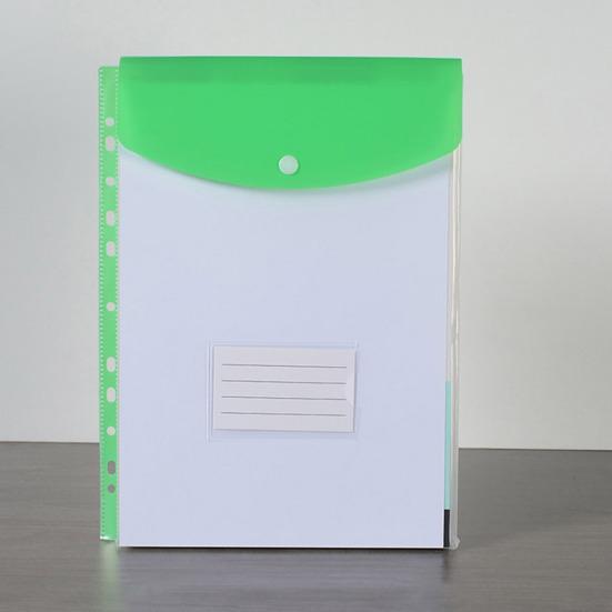 6 Pcs A4 Plastic Binder Pockets for 11 Ring Binder Letter Size