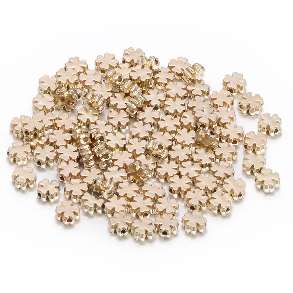 100-200pcs Gold Color Four Leaf Clover CCB Beads For Jewelry Making Loose Spacer Beads DIY Necklaces Bracelets Accessories