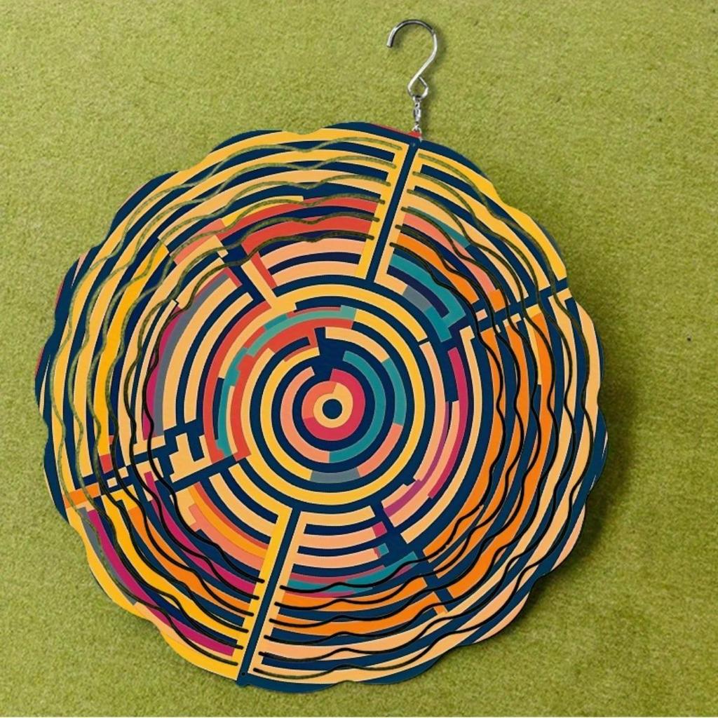 10 Zoll Hängender Windspinner Metallkunst Windspiel mit Labyrinth-Design 360° Drehend für Outdoor Garten Balkondekoration Geschenk für Freunde Familie für alle Jahreszeiten