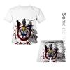 Sommer Anime Naruto T-skjorte Herre Fritidssett Merke Gutter T-skjorte Kortermet+shorts Overdimensjonert 3d-utskrift Todelt sett for barn