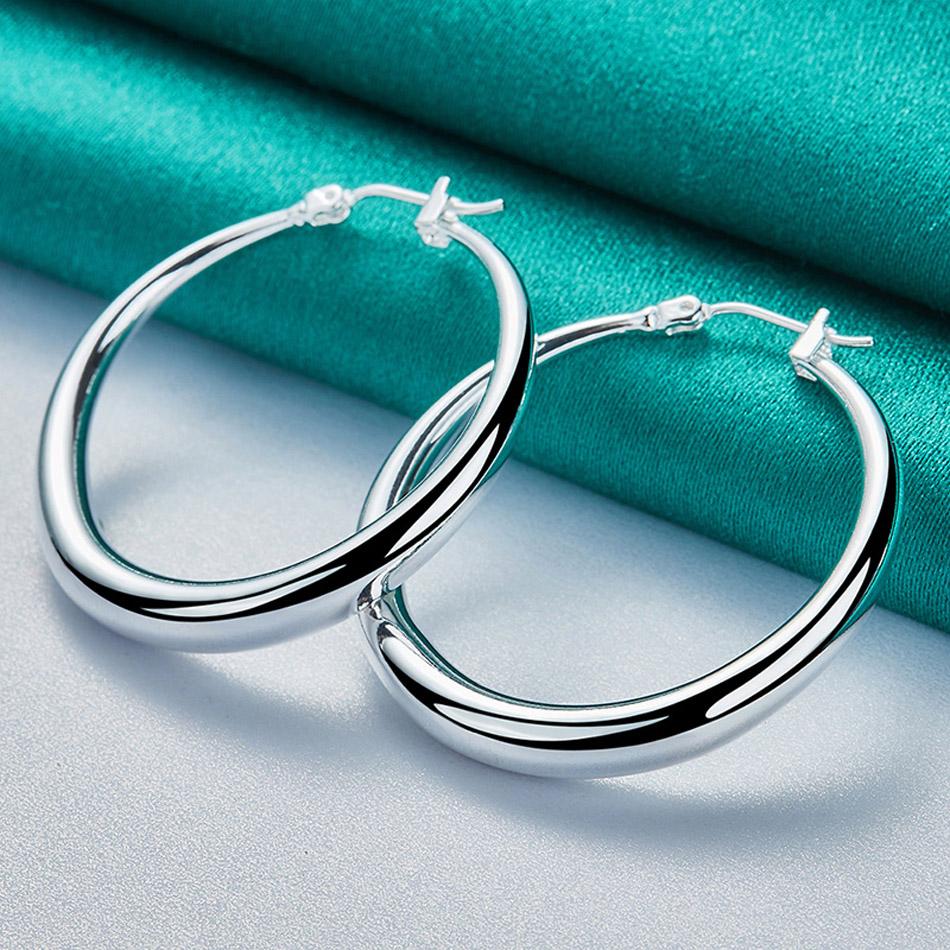 

Гладкие лунные серьги из стерлингового серебра 925 пробы для женщин, ювелирные украшения ME203