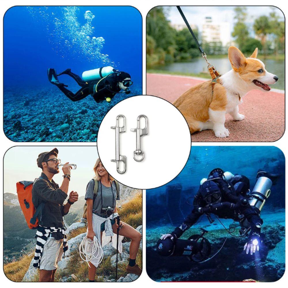 Double Head Swivel Hook Swivel Eye Double Ended Hook BCD Accessories D Ring Snap Marine Diving