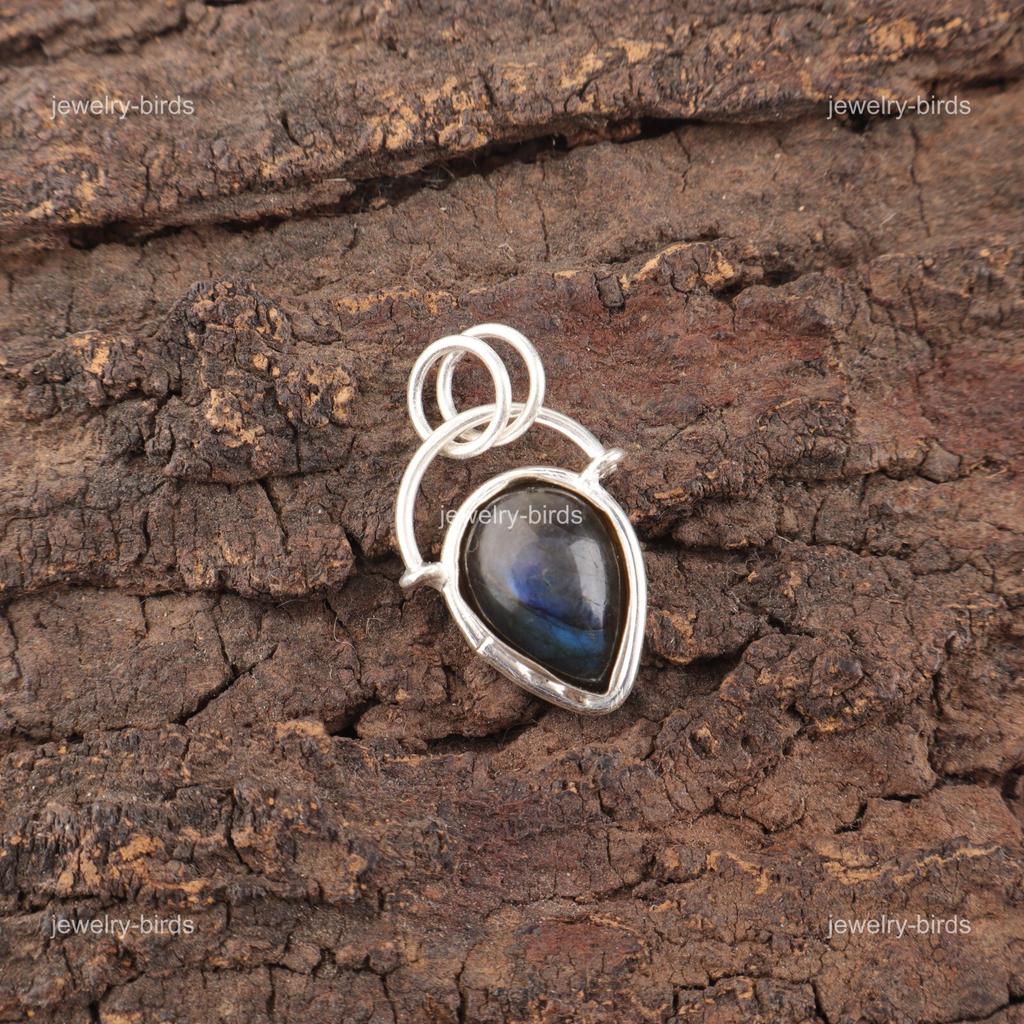 Mothers day Sale Pear Labradorite Stone 925 Silver Anniversary Pendant Jewelry PP-56-31