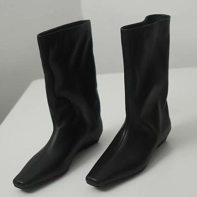Fashion Elegant Women Ankle Boots Brand Party Fashion Boots 2025 Trend New Shoes Square Toe Flats Shoes Winter Knight's Gladiator Botas